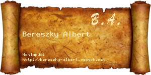 Bereszky Albert névjegykártya
